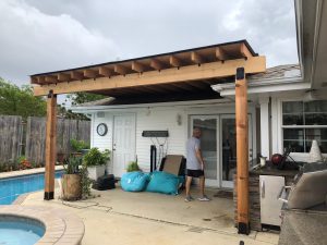 home backyard with swimming pool