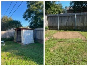 Tear Down And Haul Away Debris From A Shed